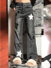 Dark Wash Star Patch Boyfriend Jeans